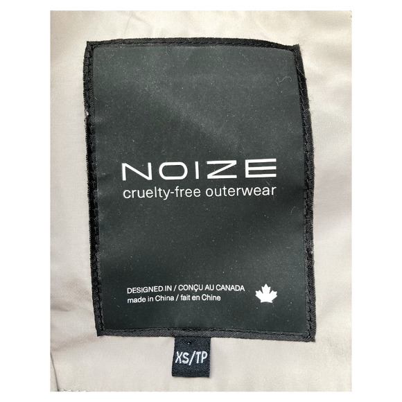 NWT Noize Harriet Mid-Length Belted Puffer Parka in Dark Oat Size XS - Picture 9 of 11